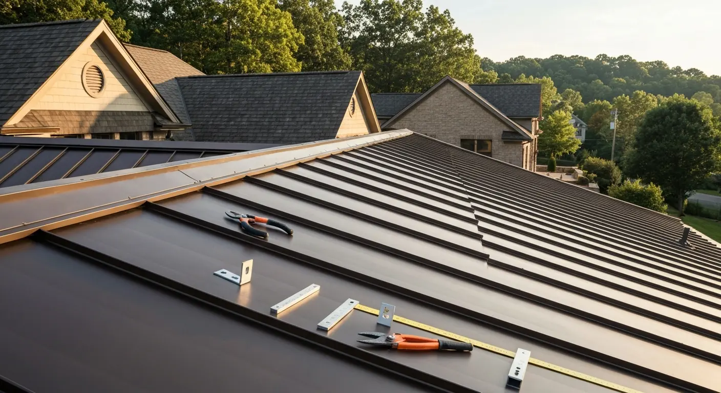 Metal roofing installation