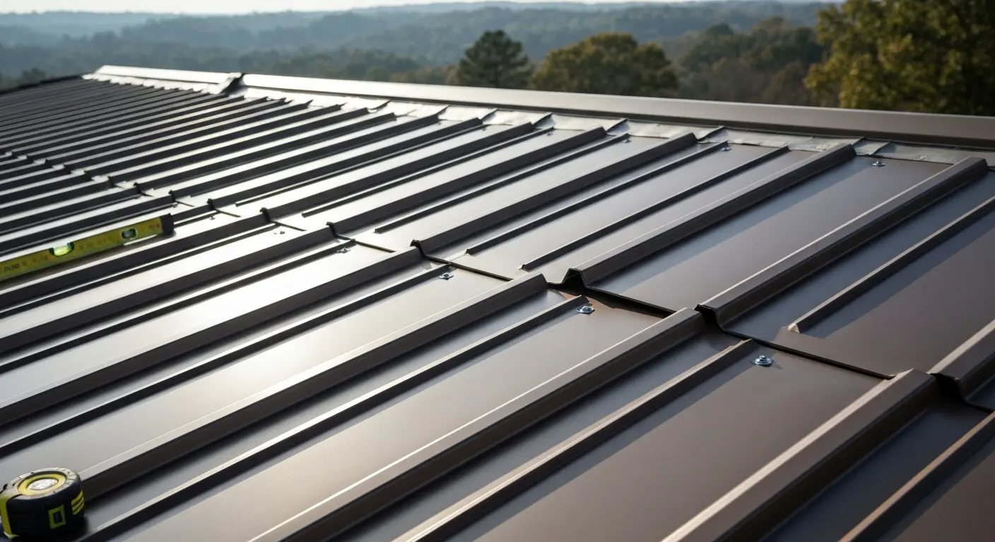 Metal shingle roof detail