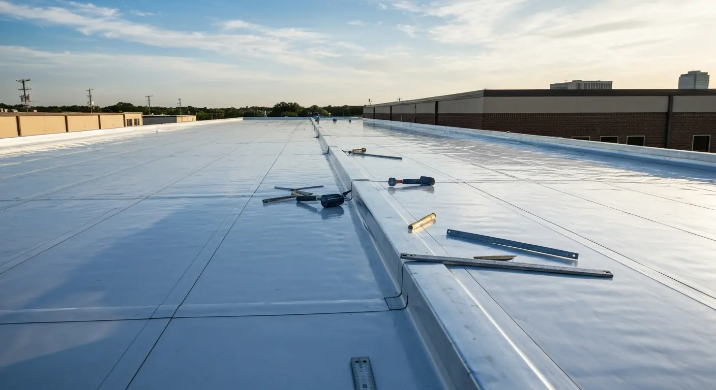 Commercial flat roof installation