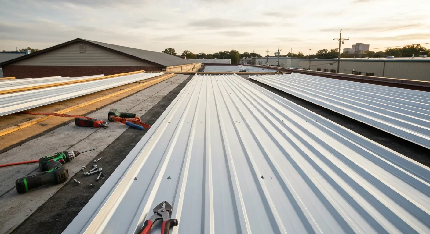 Metal roofing installation