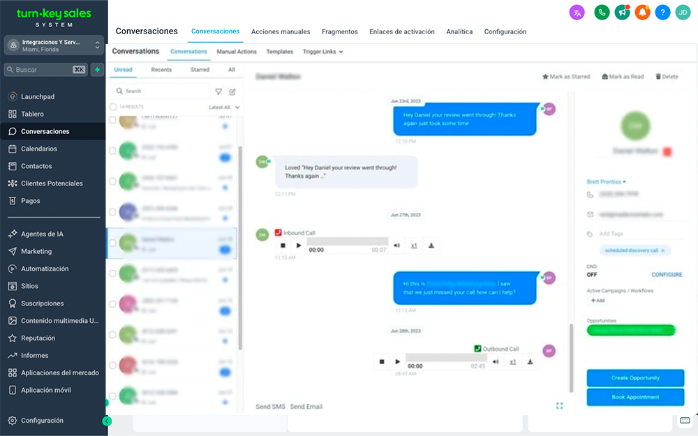 Bandeja de conversaciones