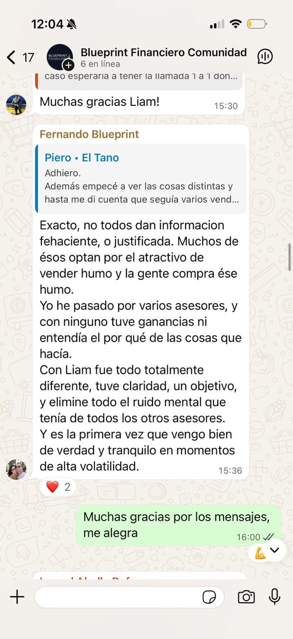 Mensaje real de un cliente — captura 6