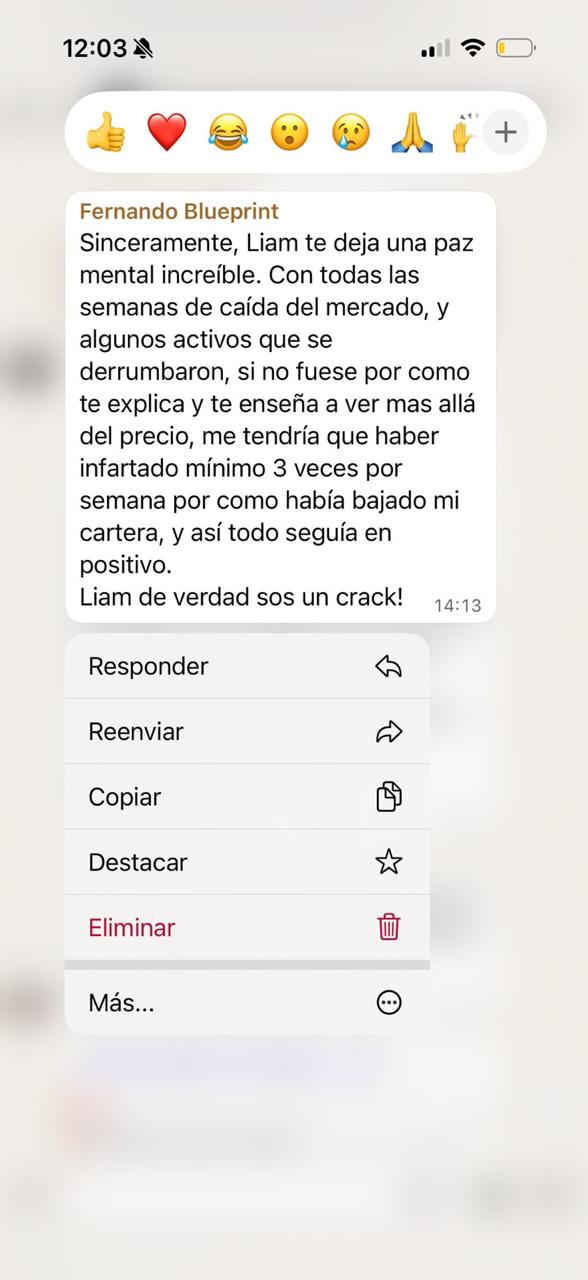 Mensaje real de un cliente — captura 7