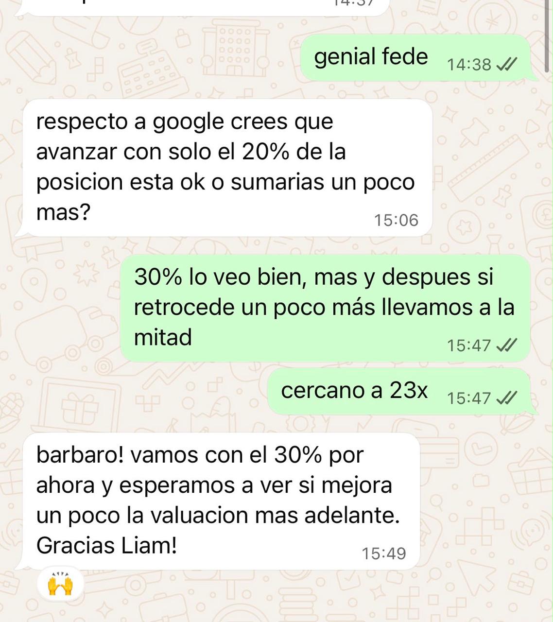 Mensaje real de un cliente — captura 11