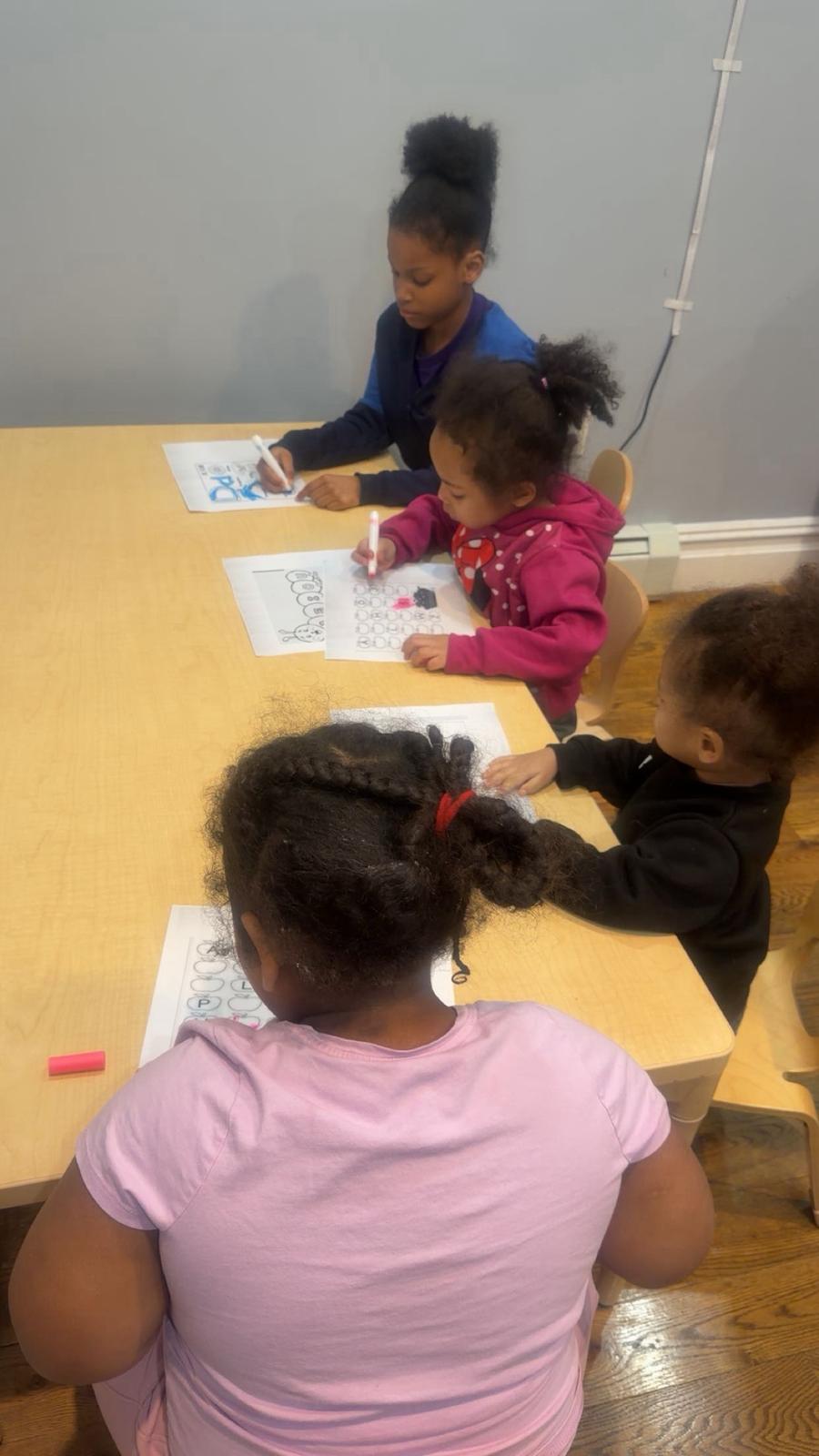 School-age learning and drawing
