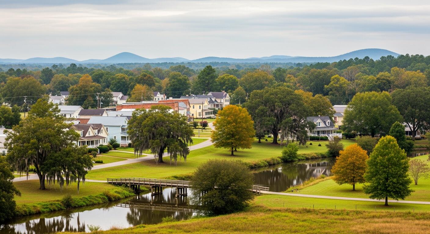 A property in Elmore, Alabama with a well-maintained home and yard