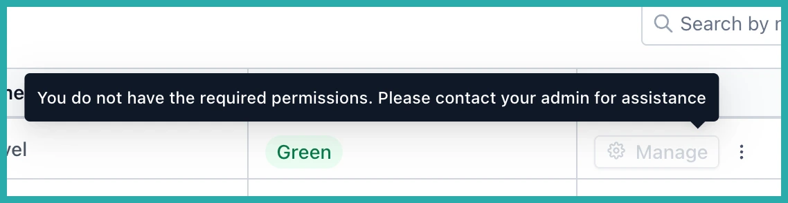 ESC Hub Roles and permissions screen showing the new WhatsApp permission section with seven toggles