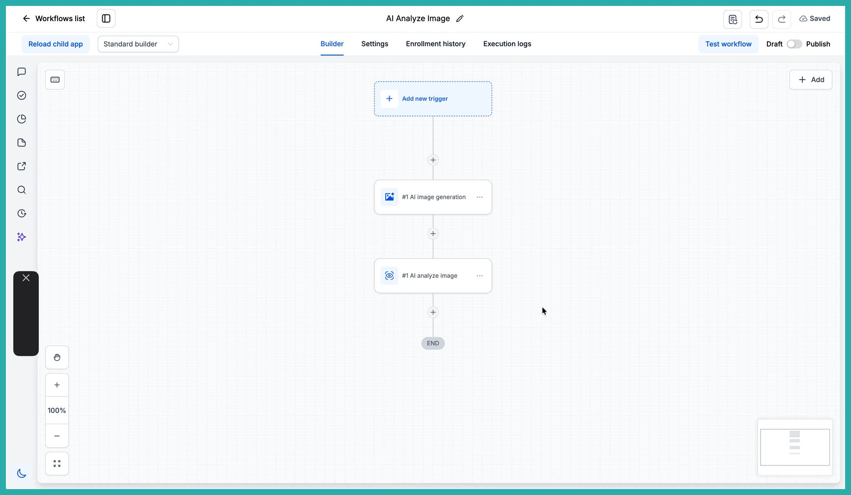 AI Image Generation action being set up inside an ESC Hub workflow