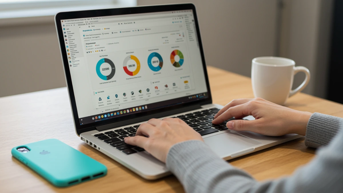 Hands typing on a laptop while setting up an alternative platform for an online business