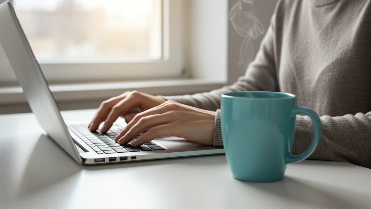 Business owner setting up an automated client onboarding email sequence on laptop