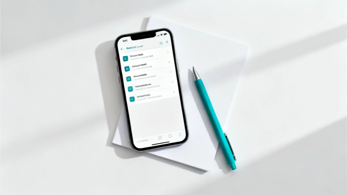 Smartphone showing an email marketing app interface with a teal pen on a clean white surface Place after the pricing tier breakdown (after the Pro plan paragraph)