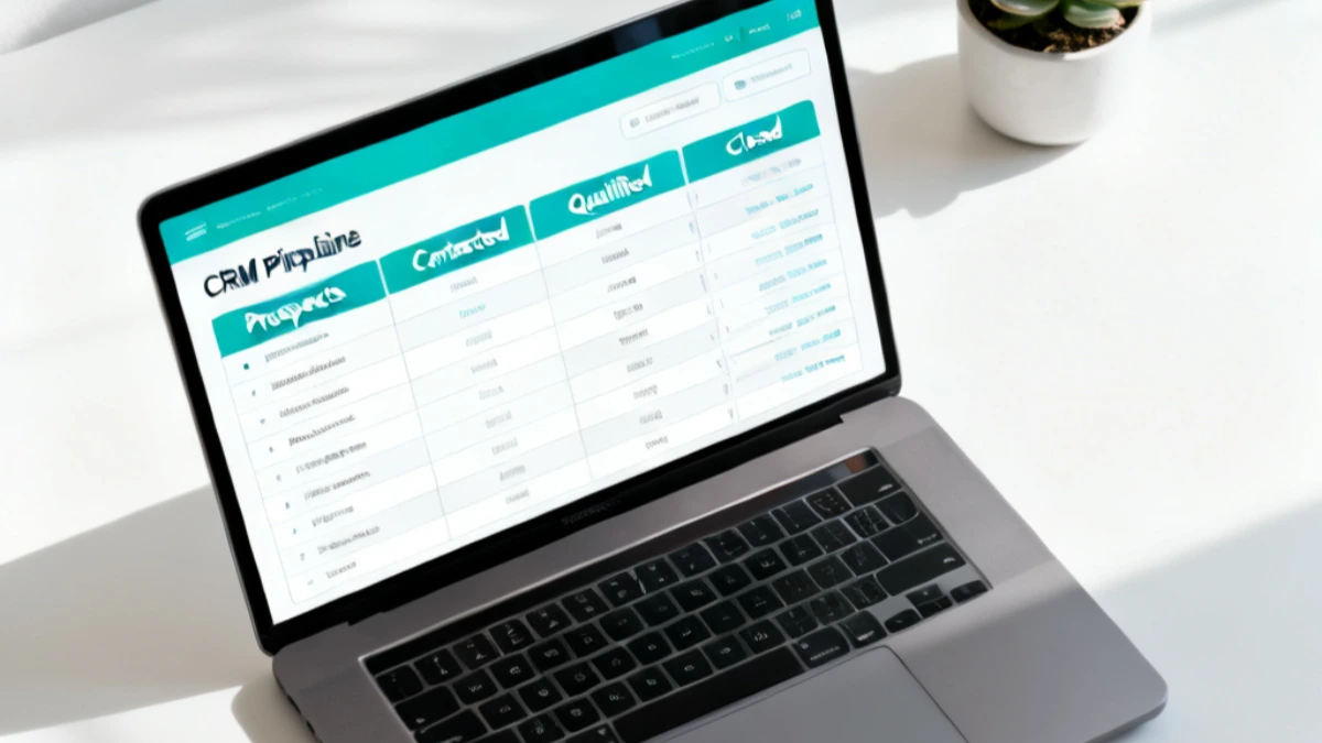 Business owner viewed from behind managing multiple tools on screen - illustrating the tool sprawl problem GoHighLevel solves