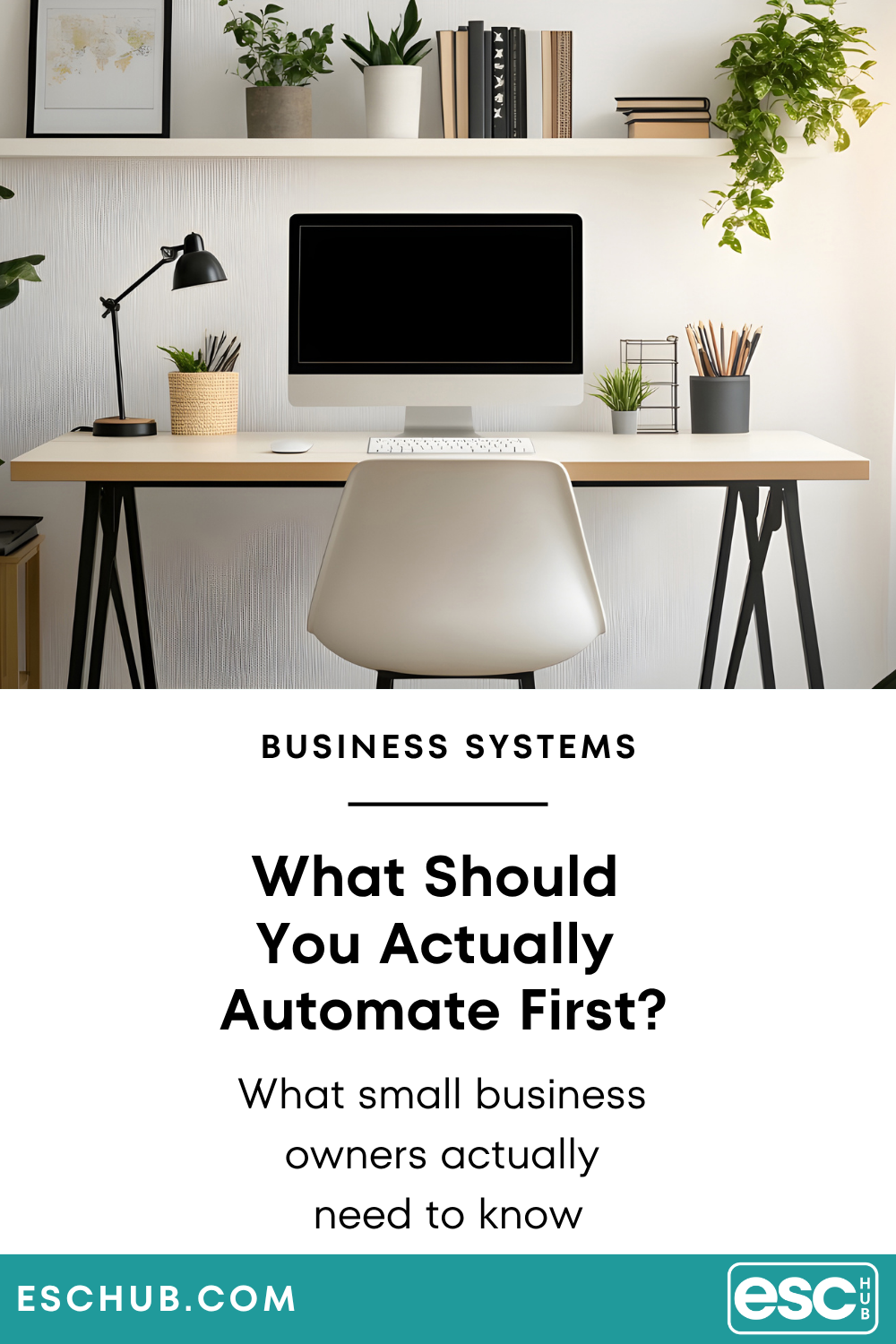 Pinterest graphic with tips on business process automation for small business owners - eschub.com Pinterest graphic with tips on business process automation for small business owners - eschub.com
