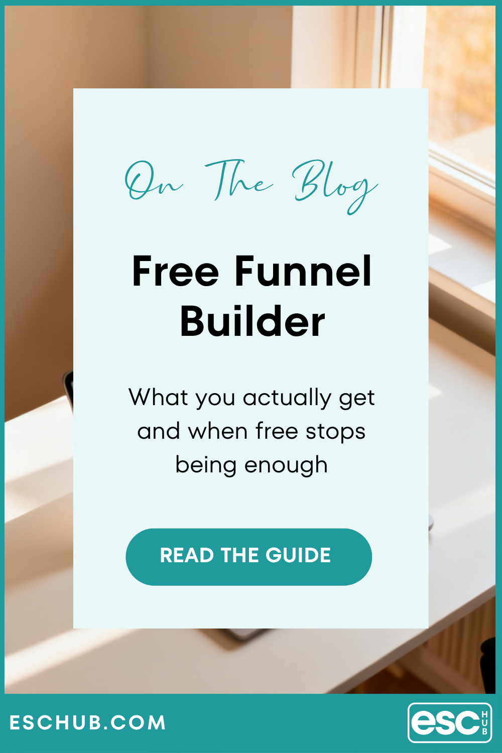 Pinterest graphic on free funnel builder options for small business owners - eschub.com
