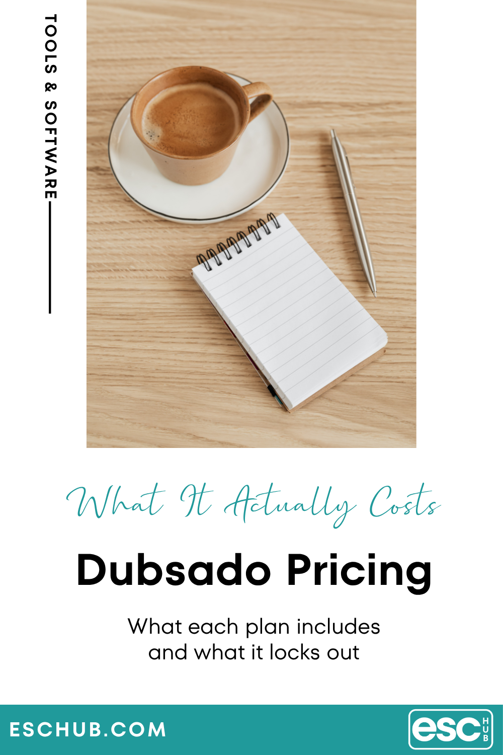 Pinterest graphic - Dubsado pricing breakdown for solopreneurs and coaches considering ESC Hub Pinterest graphic - Dubsado pricing breakdown for solopreneurs and coaches considering ESC Hub