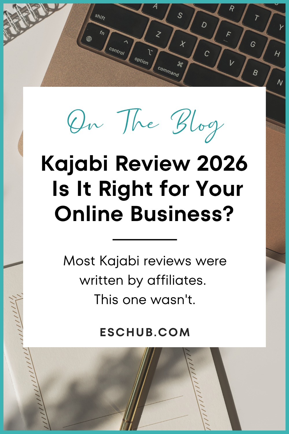Pinterest graphic summarising Kajabi Review 2026 with key pricing facts and limitations for coaches and solopreneurs