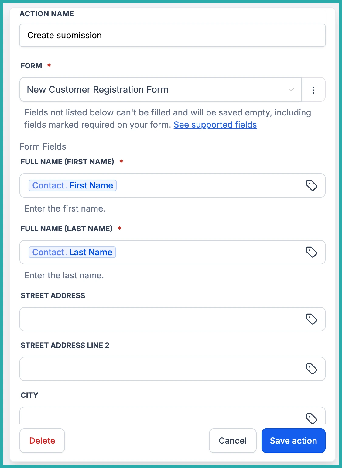 ESC Hub Workflow Builder showing Jotform triggers and actions being connected and mapped