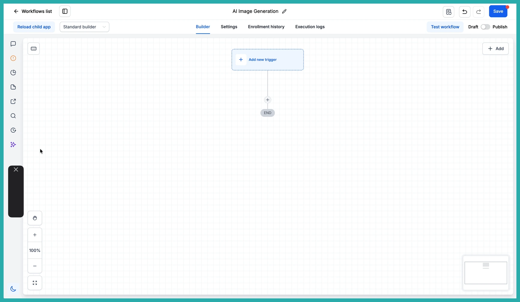AI Image Generation action being set up inside an ESC Hub workflow