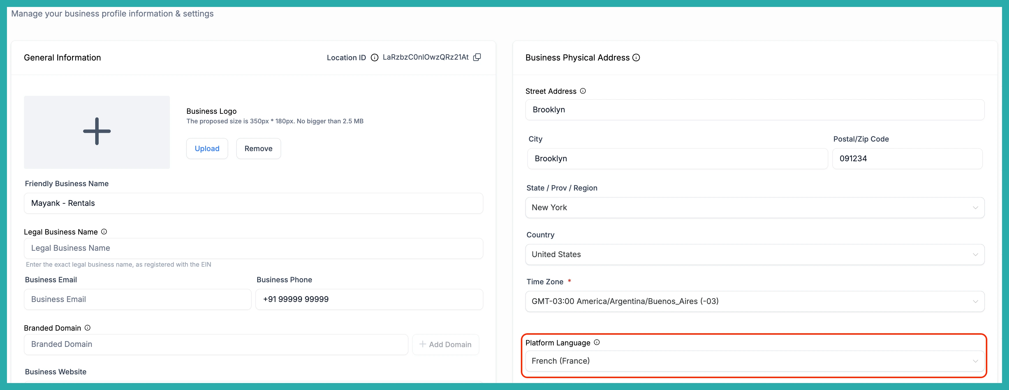 ESC Hub calendar notification settings showing localized default templates