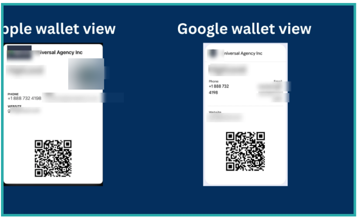ESC Hub QR Code Builder showing the option to save a QR code to Apple or Google Wallet