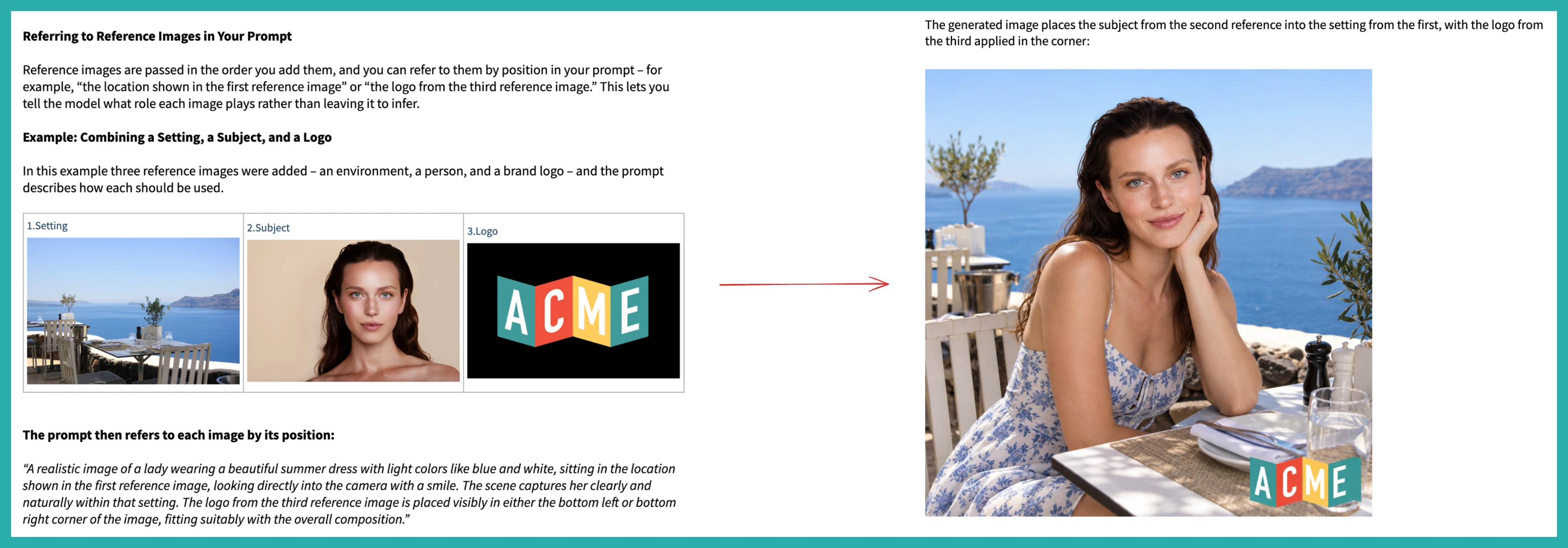 ESC Hub AI Image Generation action with reference images attached alongside a prompt