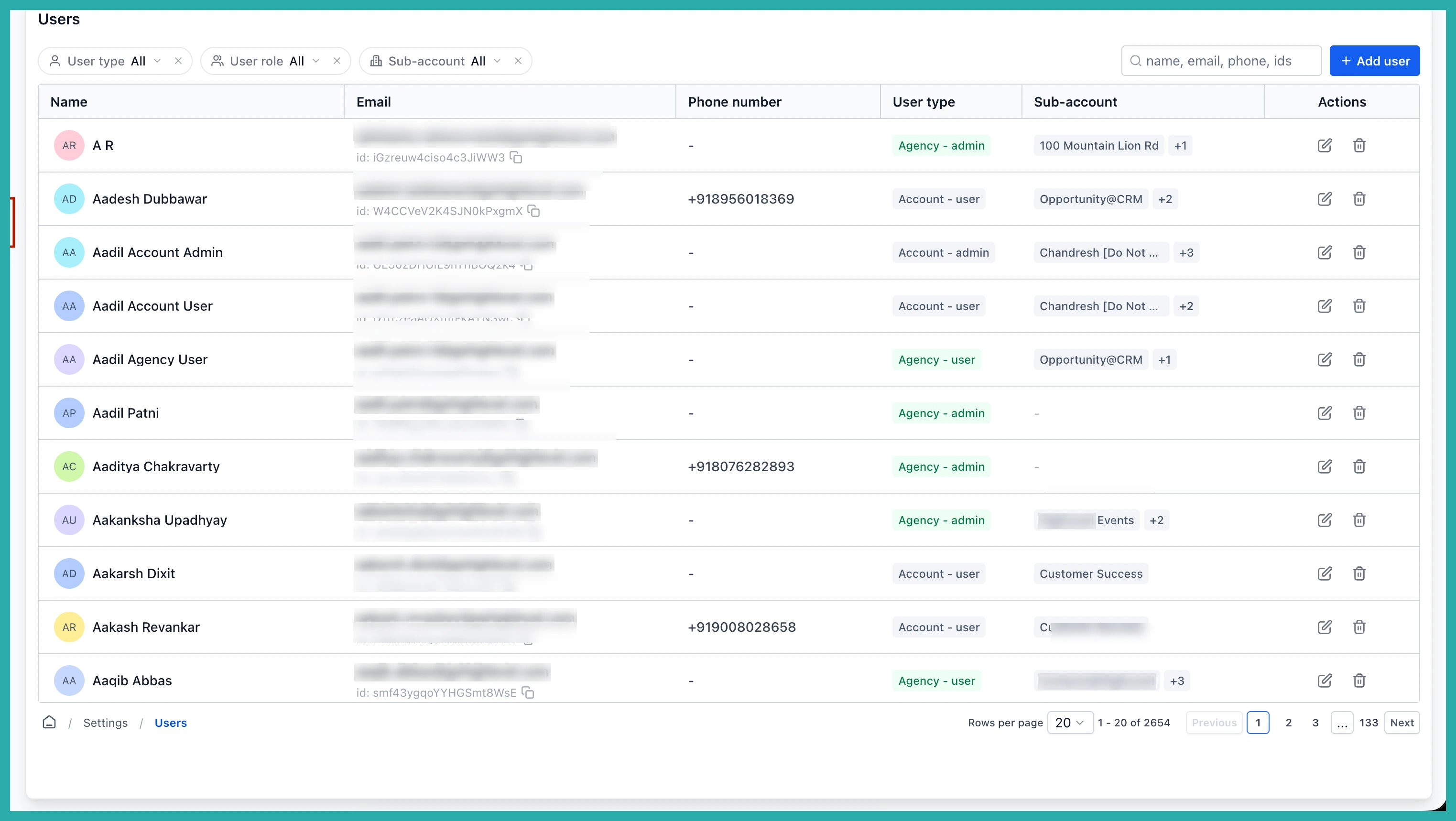 Refreshed ESC Hub user management interface showing tabbed profile settings and redesigned user listing