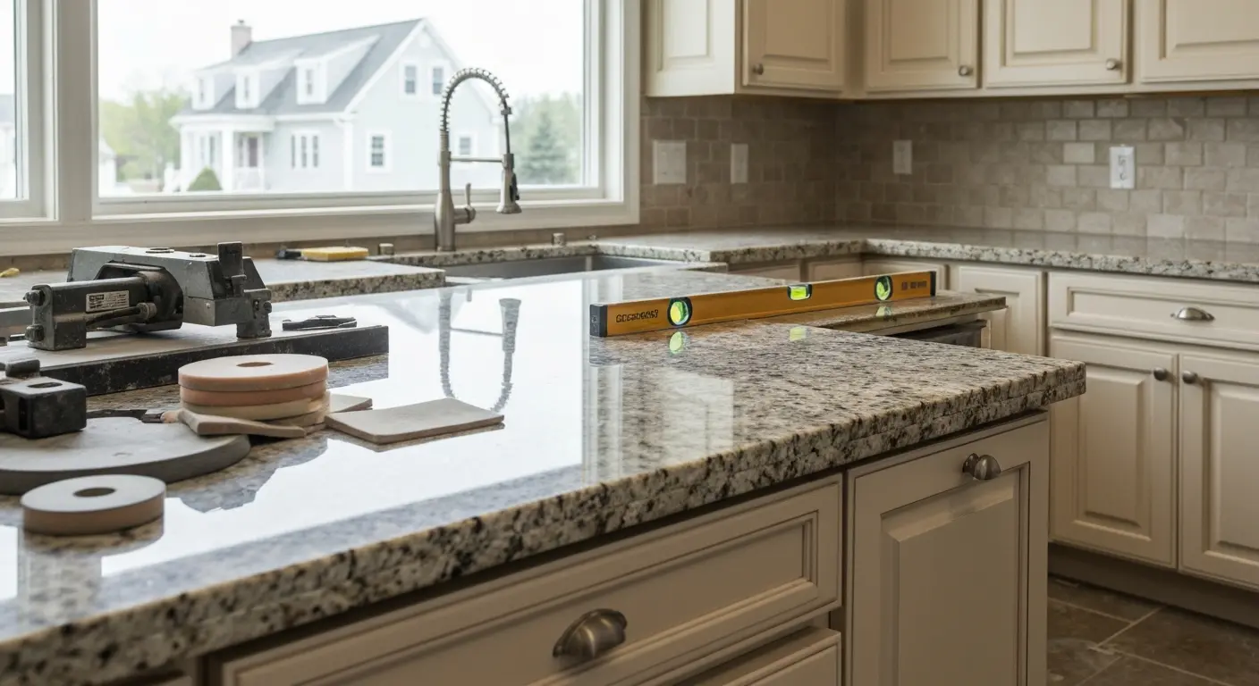 Granite kitchen countertop installation
