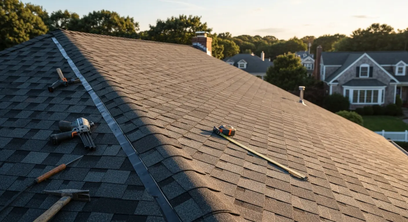 Roof repair in progress