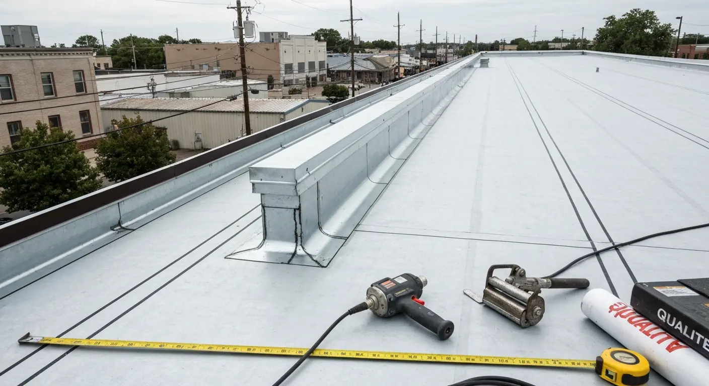 Flat roof system installation