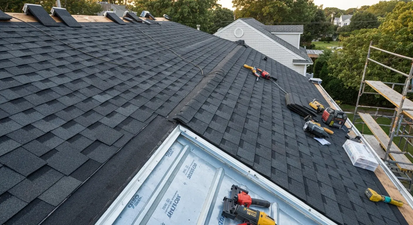Roof installation in progress