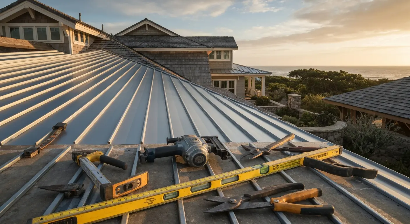 Metal roofing installation