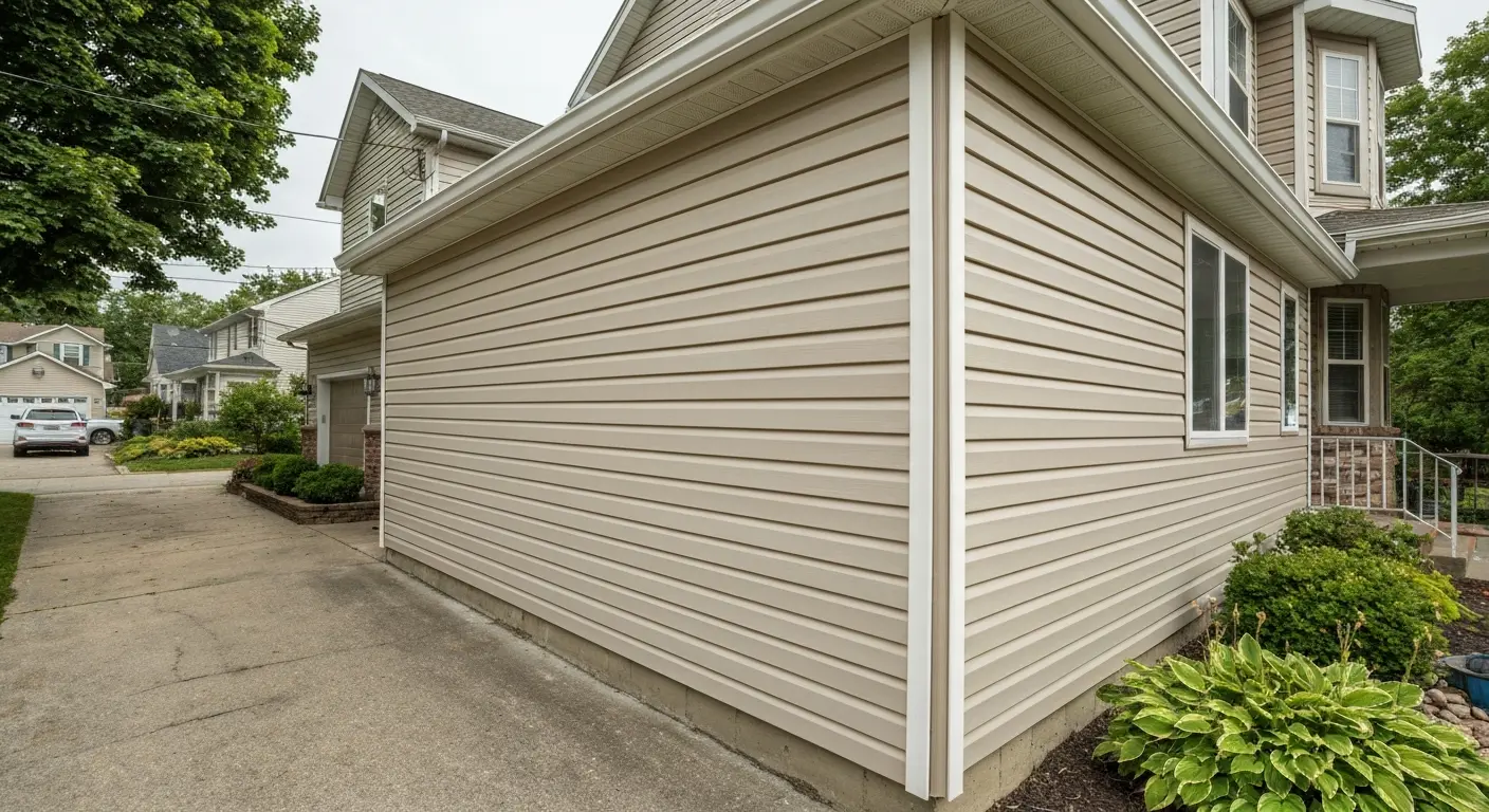 New addition with matching vinyl siding