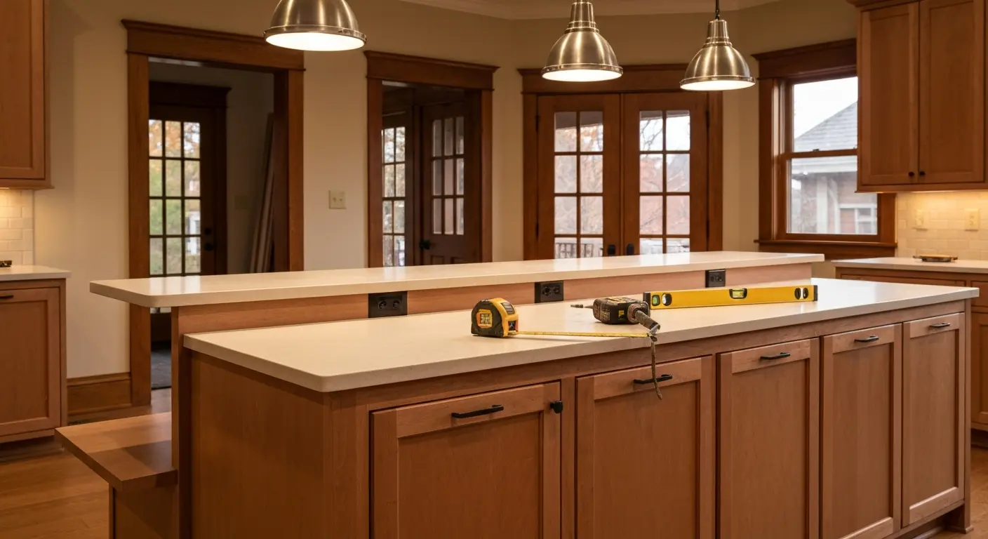 Kitchen island installation project