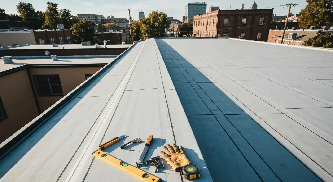 Flat roof installation