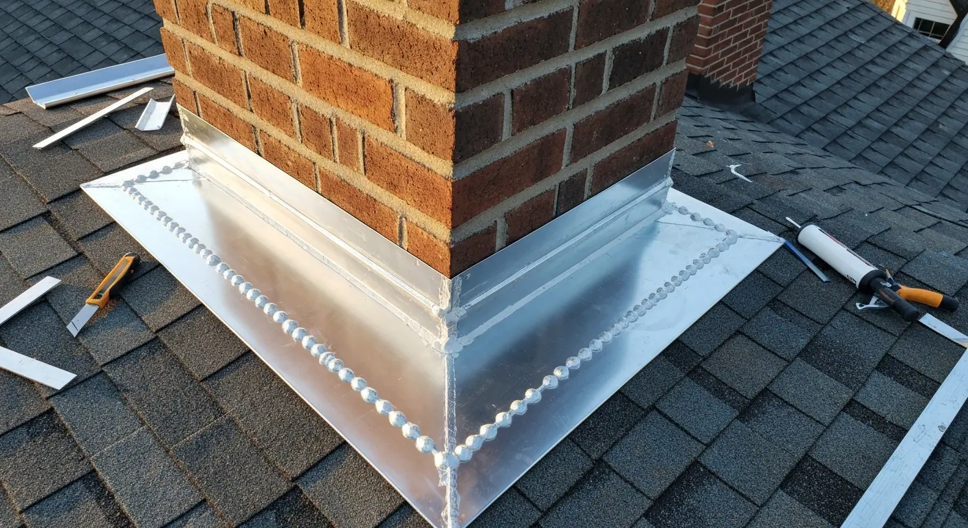 Chimney flashing repair