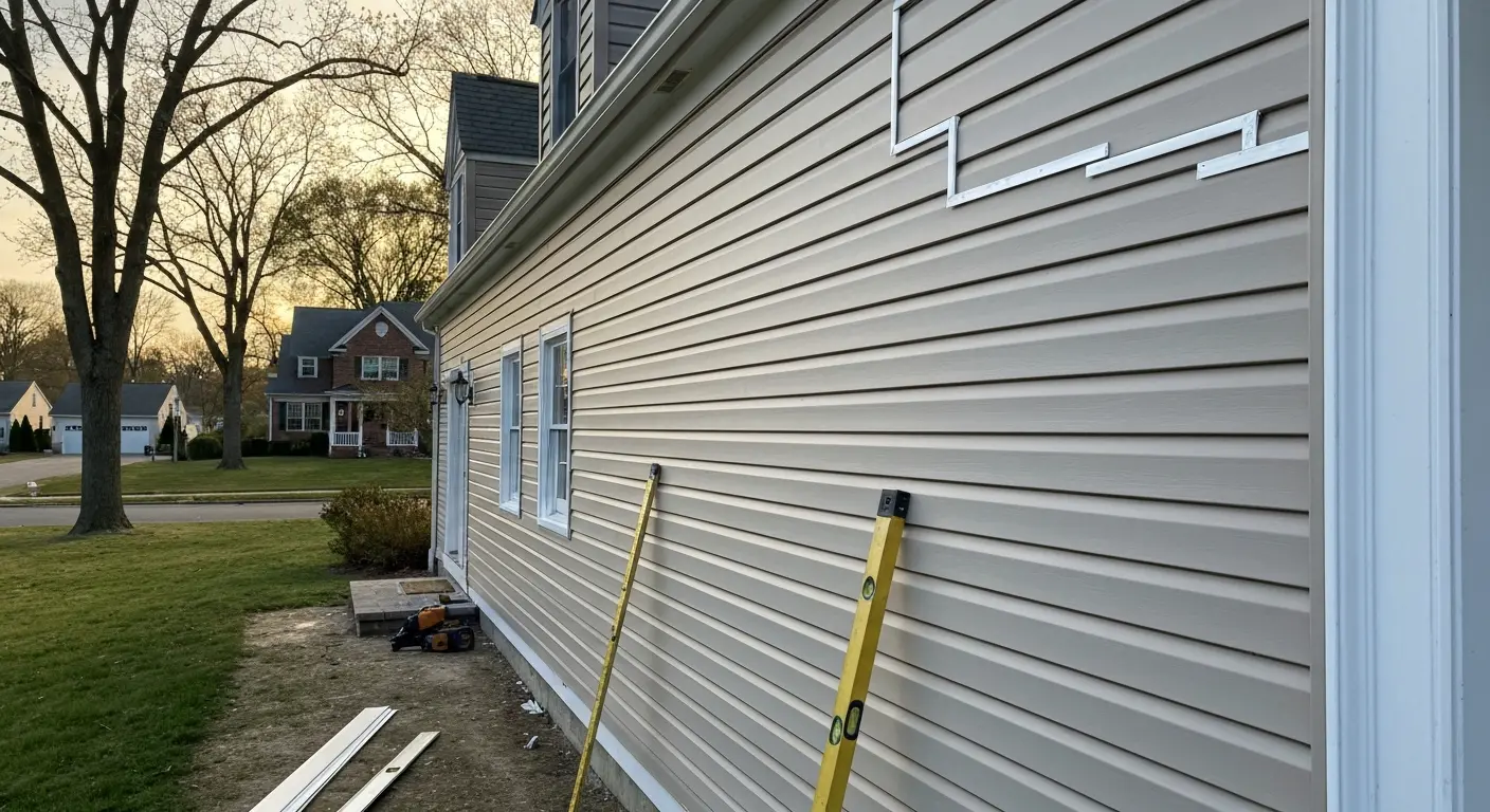Siding installation on home