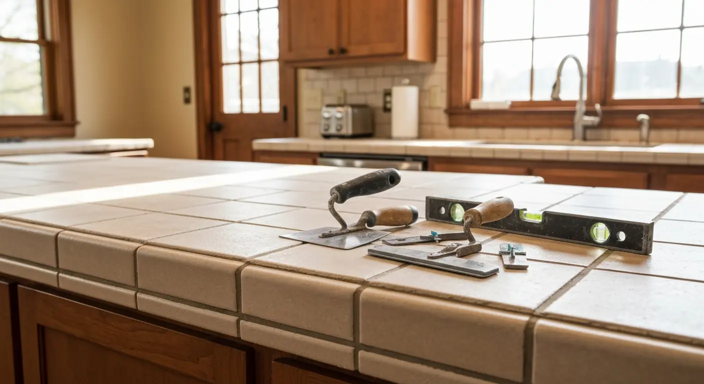 Tile countertop kitchen