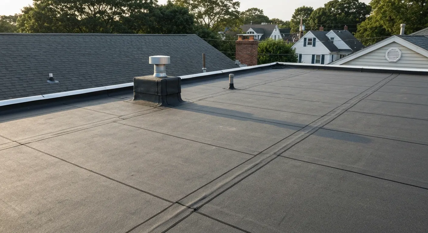 EPDM rubber flat roof in South Lindenhurst