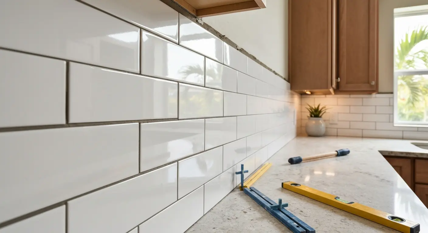 Subway tile backsplash