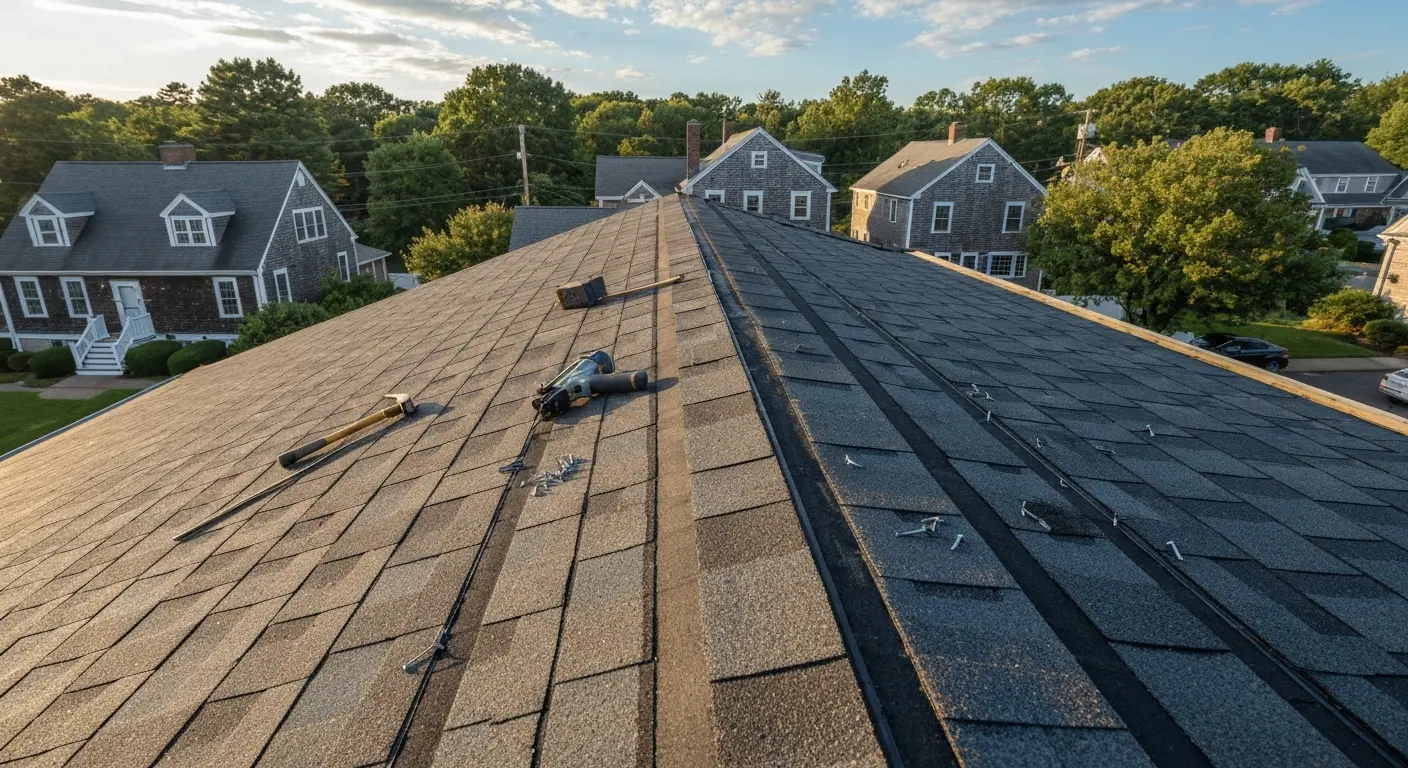 Roof installation on residential home
