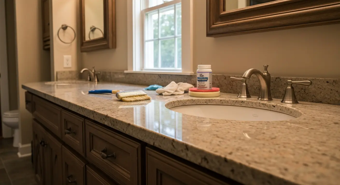 Bathroom countertop finish