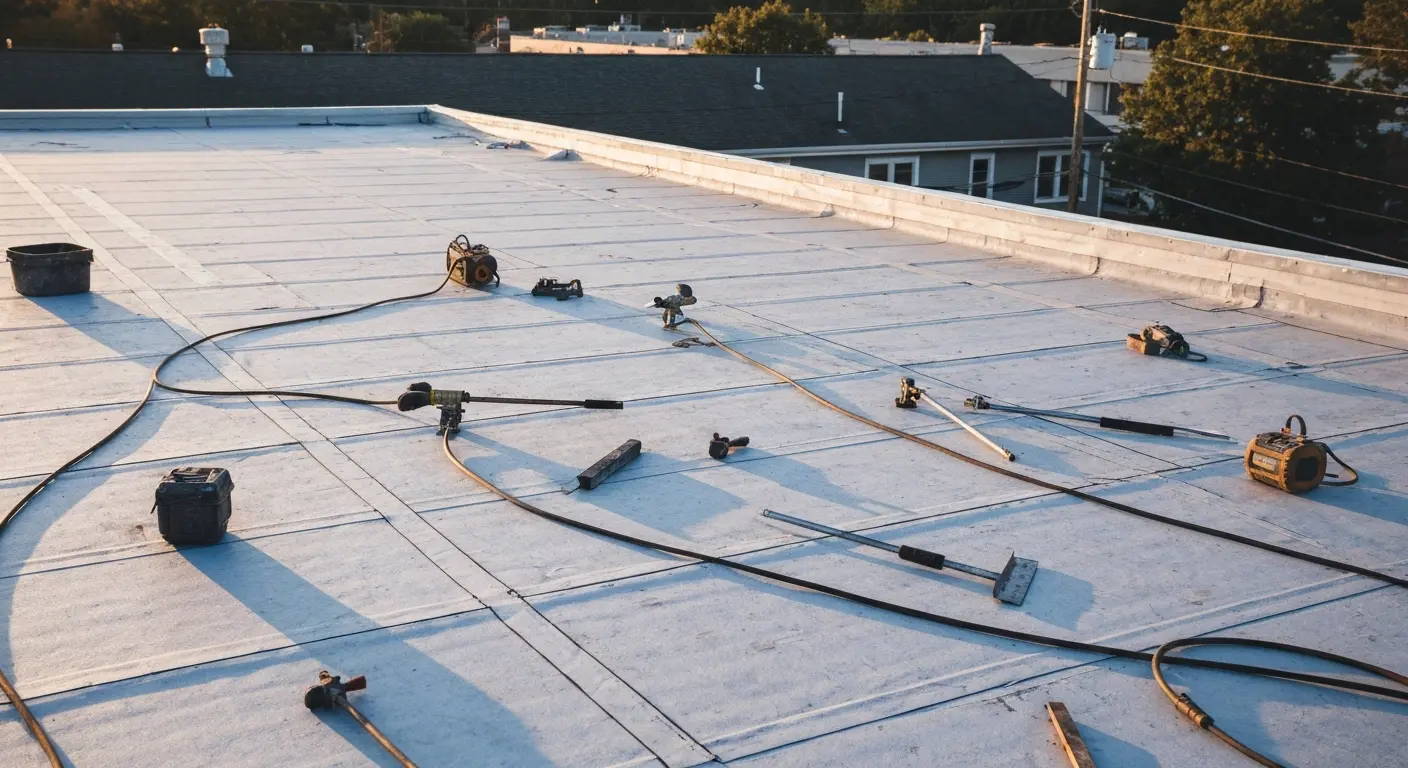 Flat roof commercial installation
