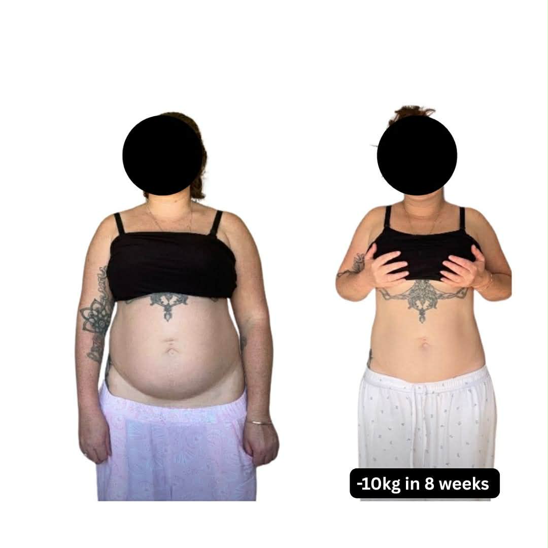 Breastfeeding mum before and after &mdash; lost 10kg