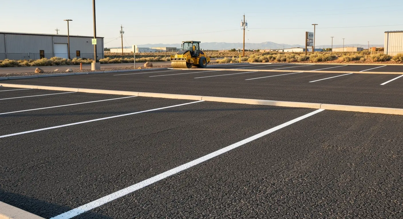 Commercial parking lot gravel