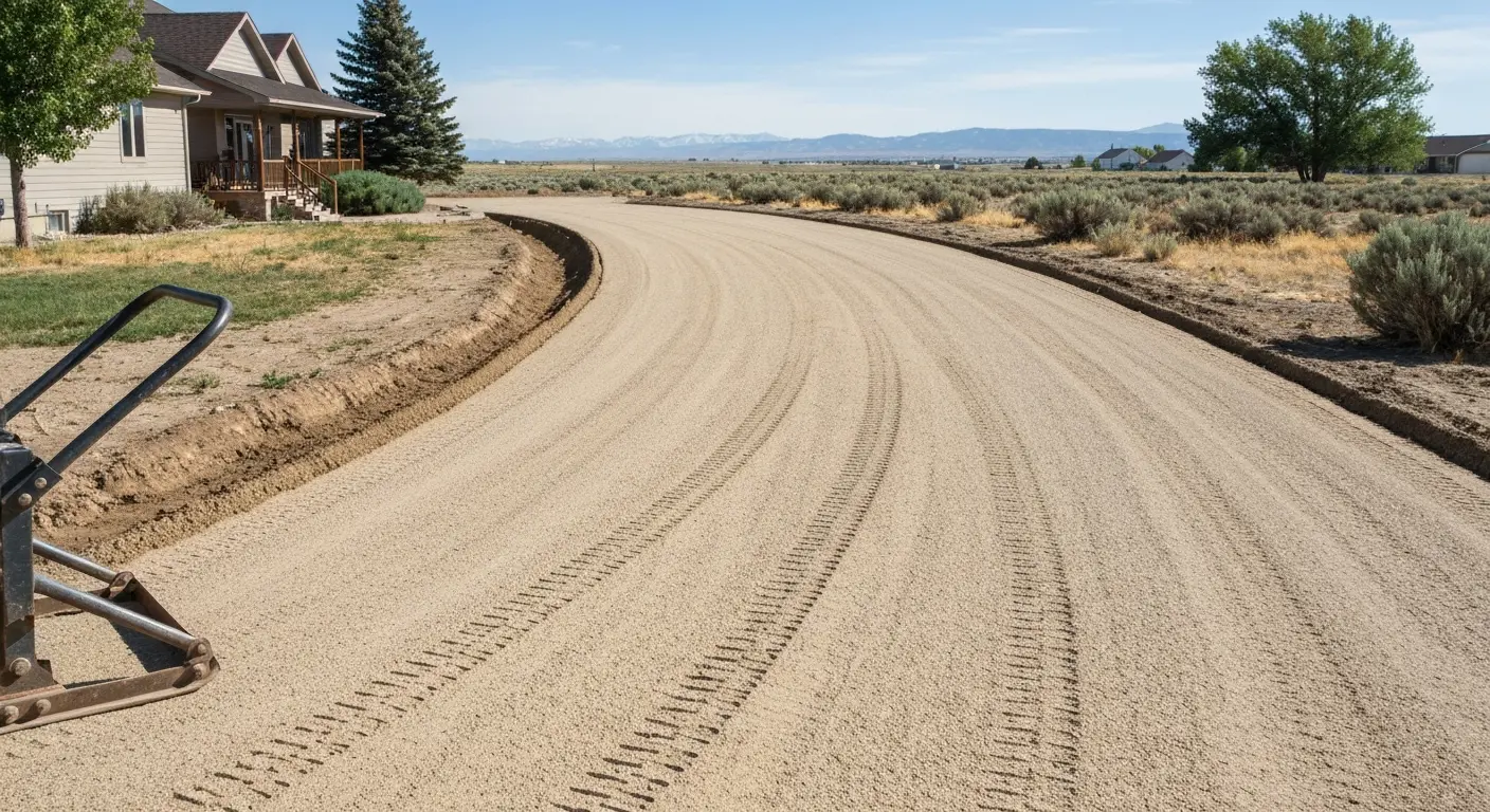 Gravel driveway construction