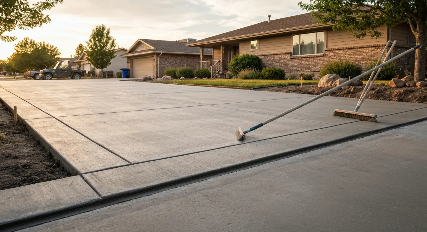 Concrete driveway installation