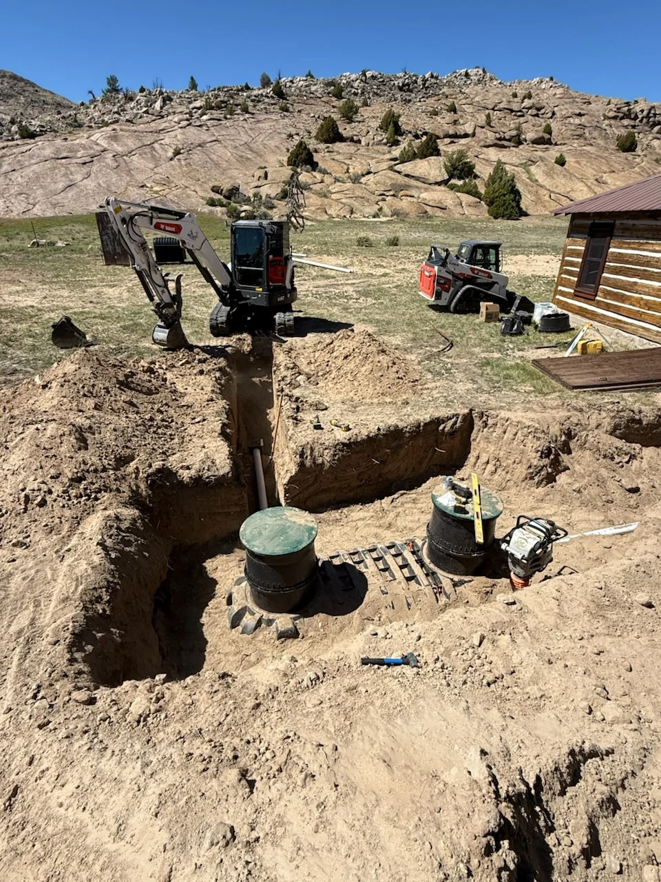 Septic system installation and site excavation work