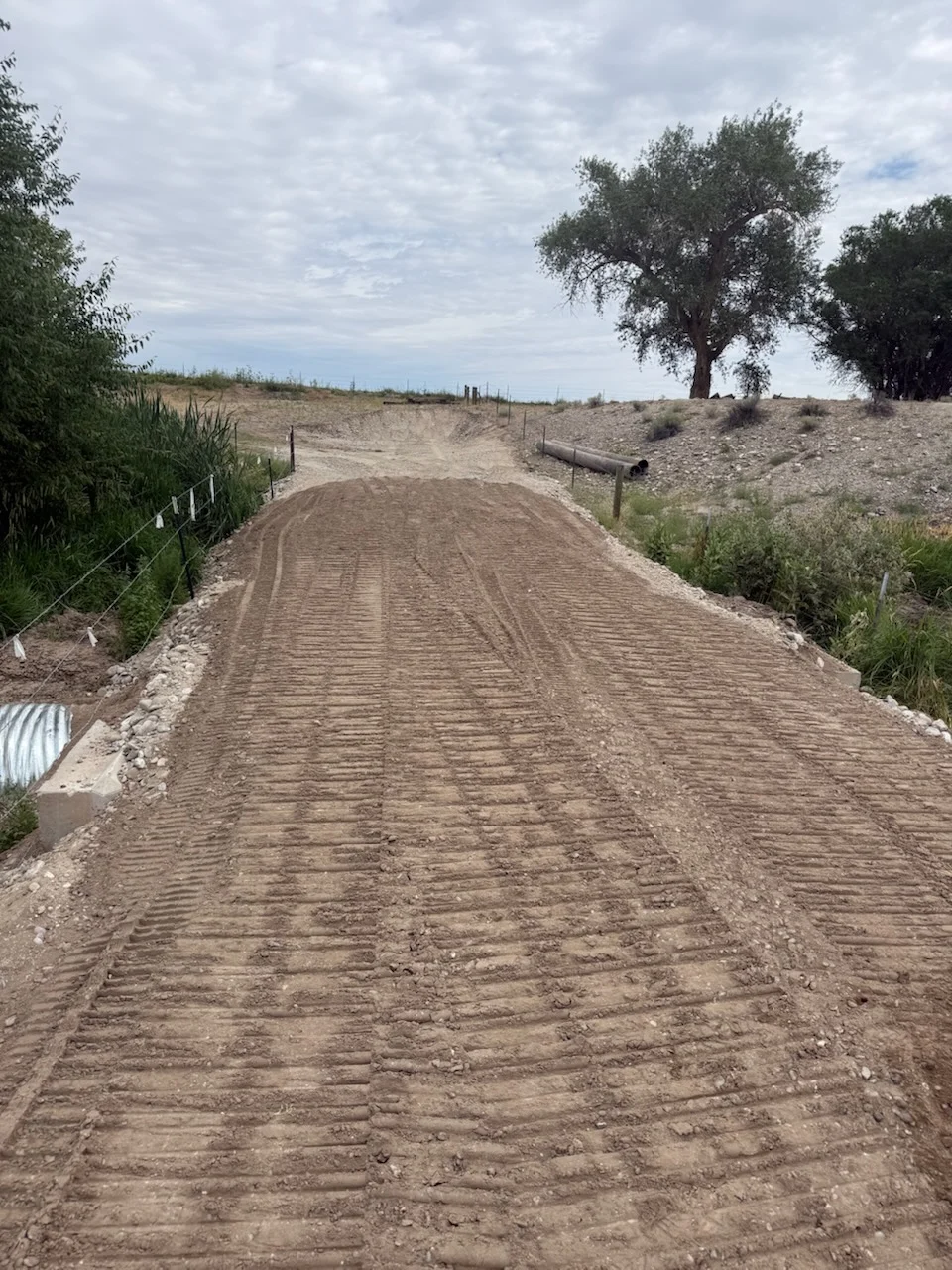 Completed driveway and road construction project