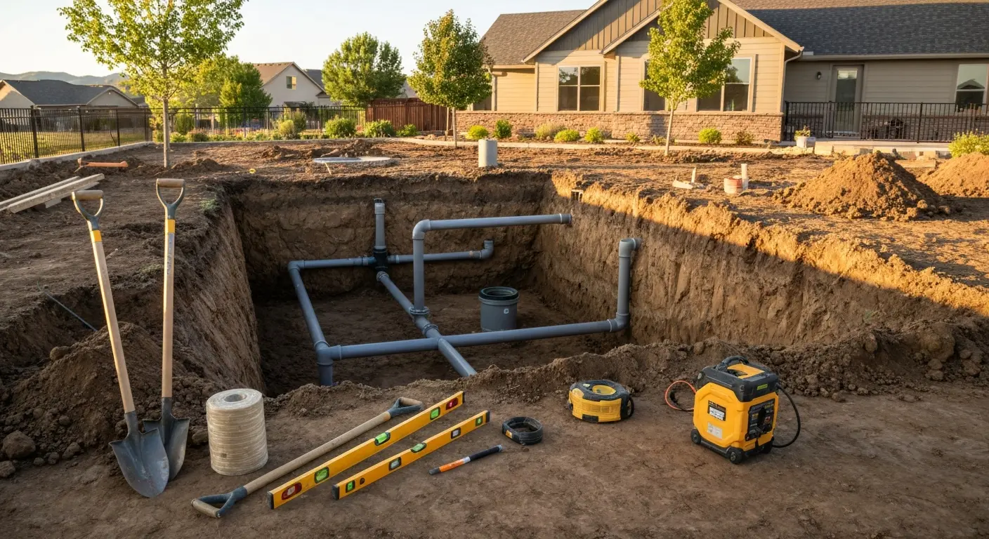 Septic system repair work