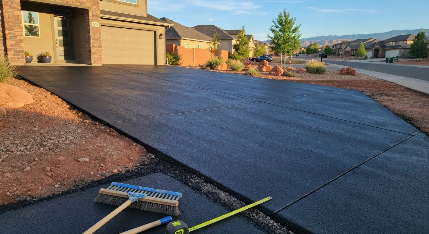 Residential driveway construction